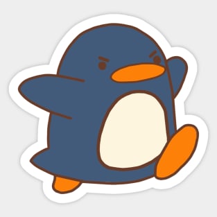 Angry Running Penguin Sticker